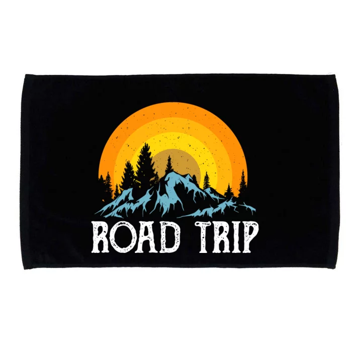 Sunset Road Trip Camping Gift Camper Holiday Microfiber Hand Towel