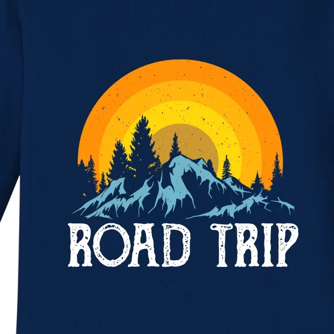 Sunset Road Trip Camping Gift Camper Holiday Baby Long Sleeve Bodysuit