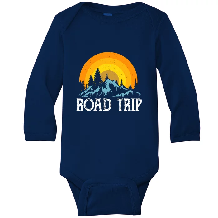 Sunset Road Trip Camping Gift Camper Holiday Baby Long Sleeve Bodysuit