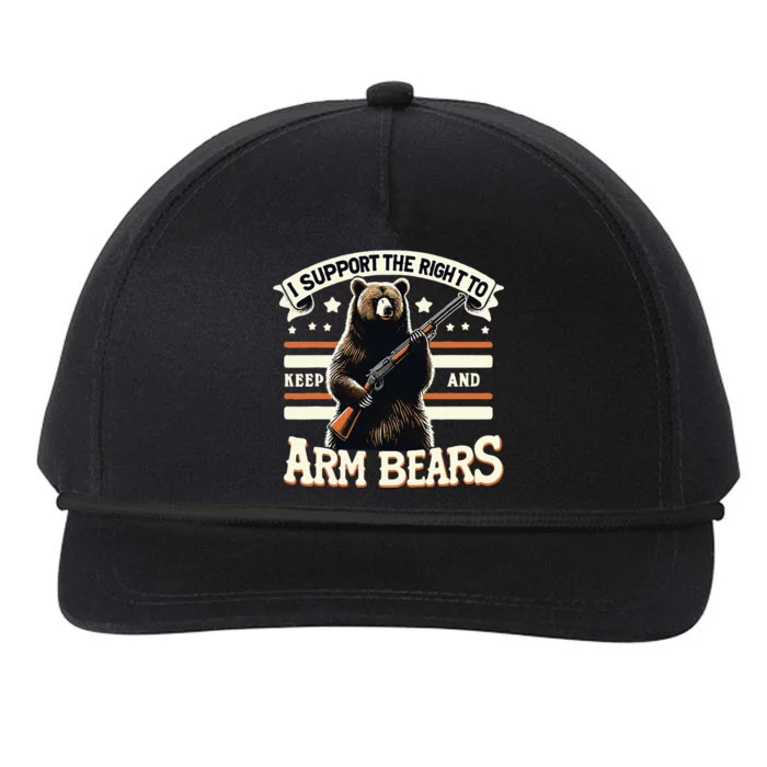 Support Right To Keep And Arm Bears Humorous Wildlife Rights Snapback Five-Panel Rope Hat