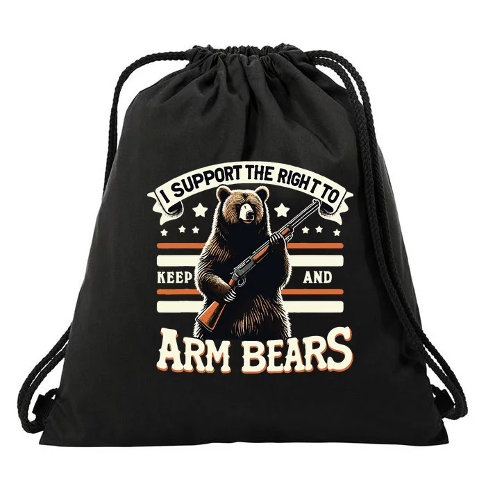 Support Right To Keep And Arm Bears Humorous Wildlife Rights Drawstring Bag