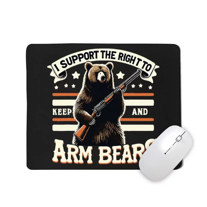 Support Right To Keep And Arm Bears Humorous Wildlife Rights Mousepad