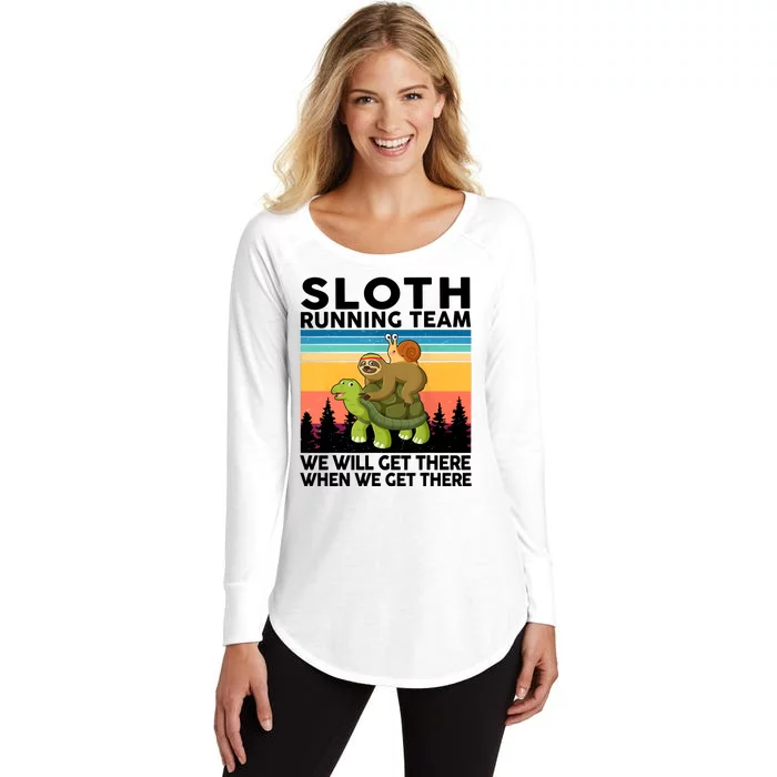 Sloth Running Team Women Men Gift Funny Running Women's Perfect Tri Tunic Long Sleeve Shirt