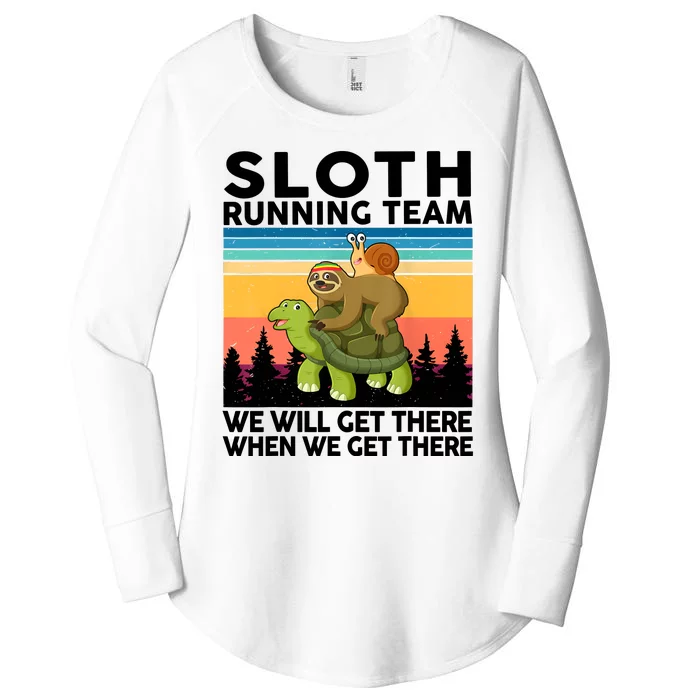 Sloth Running Team Women Men Gift Funny Running Women's Perfect Tri Tunic Long Sleeve Shirt