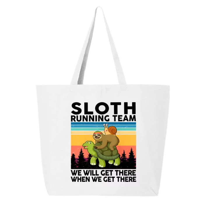 Sloth Running Team Women Men Gift Funny Running 25L Jumbo Tote