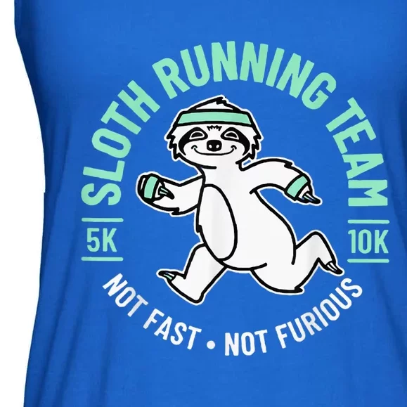 Sloth Running Team Not Fast Not Furious Ladies Essential Flowy Tank