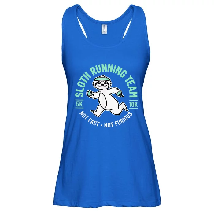 Sloth Running Team Not Fast Not Furious Ladies Essential Flowy Tank