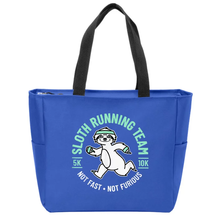 Sloth Running Team Not Fast Not Furious Zip Tote Bag