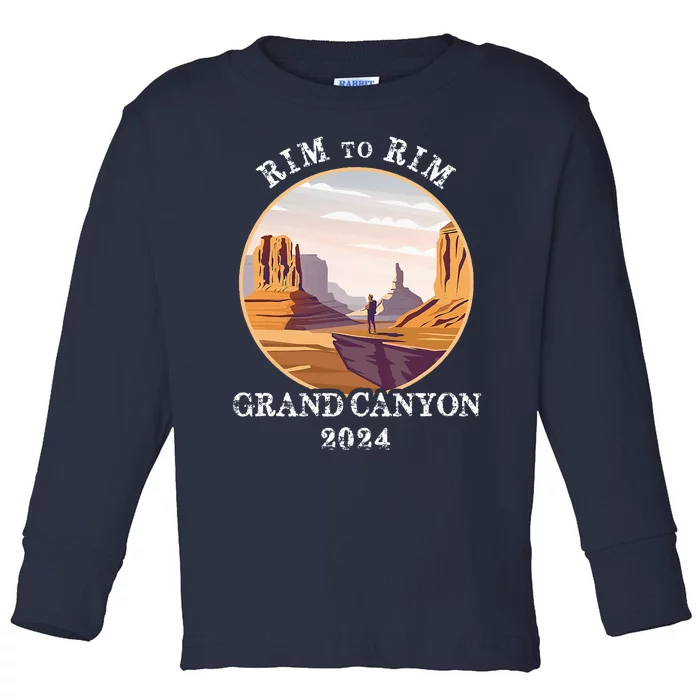 South Rim To North Rim Grand Canyon National Park Hiking Toddler Long Sleeve Shirt