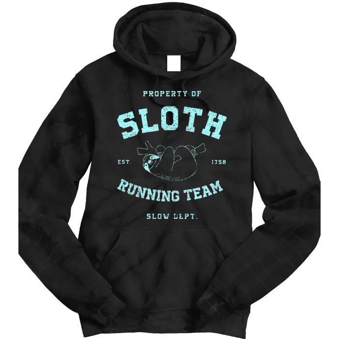 Sloth Running Team Athletic Slow Department Tie Dye Hoodie