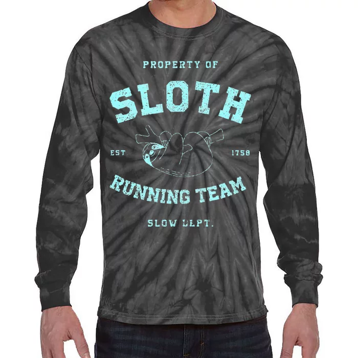 Sloth Running Team Athletic Slow Department Tie-Dye Long Sleeve Shirt