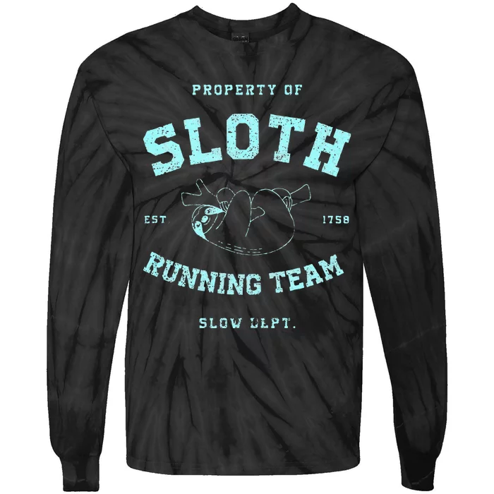 Sloth Running Team Athletic Slow Department Tie-Dye Long Sleeve Shirt