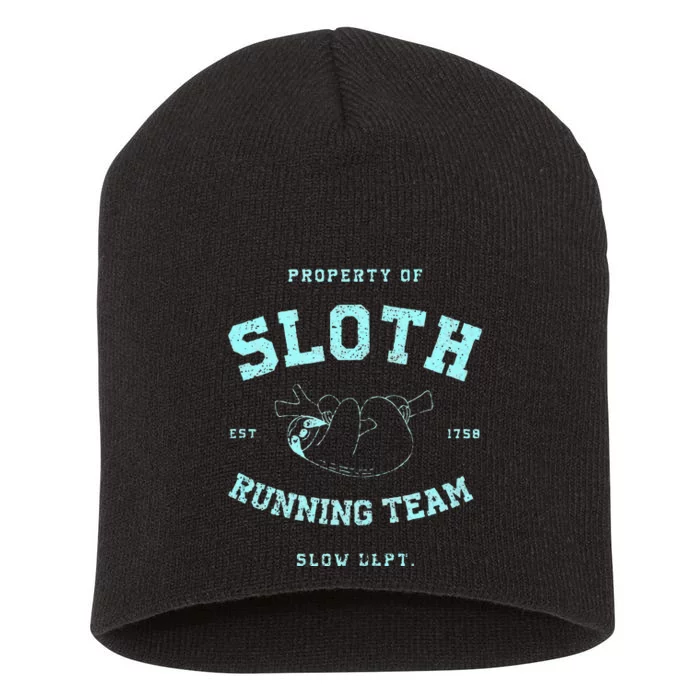 Sloth Running Team Athletic Slow Department Short Acrylic Beanie