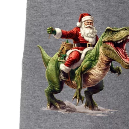 Santa Riding Trex Christmas Trex Funny Christmas Trex Gift Doggie 3-End Fleece Hoodie