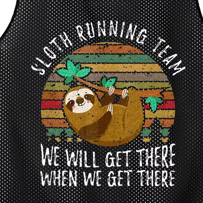 Sloth Running Team Well Get There When We Get There Sloth Mesh Reversible Basketball Jersey Tank