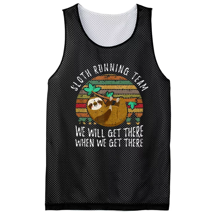 Sloth Running Team Well Get There When We Get There Sloth Mesh Reversible Basketball Jersey Tank