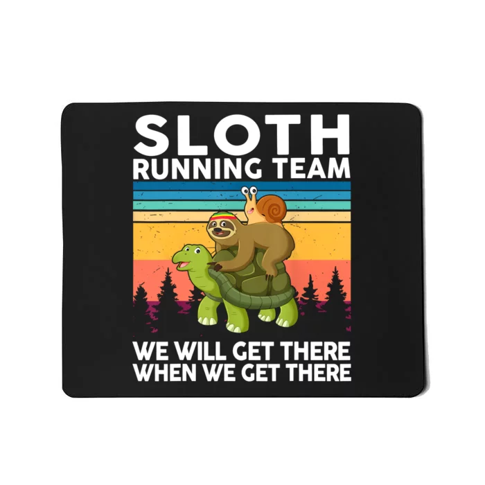 Sloth Running Team Women Men Gift Funny Running Mousepad