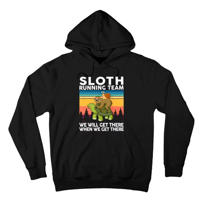 Sloth Running Team Women Men Gift Funny Running Tall Hoodie