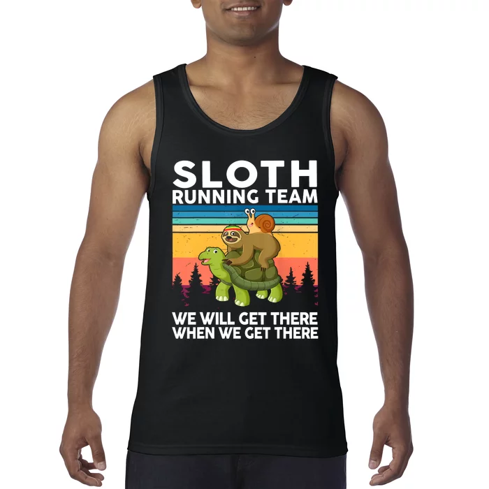 Sloth Running Team Women Men Gift Funny Running Tank Top