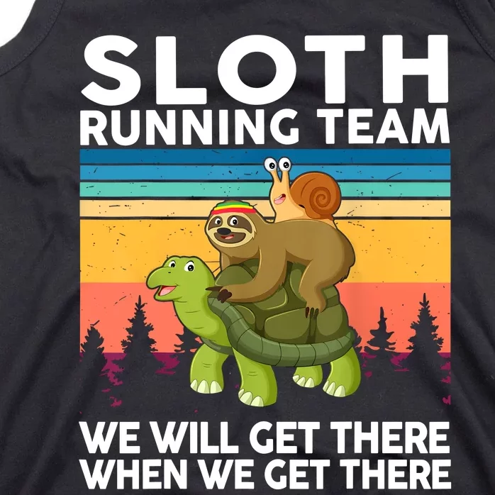 Sloth Running Team Women Men Gift Funny Running Tank Top