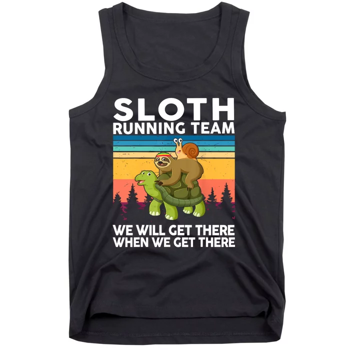 Sloth Running Team Women Men Gift Funny Running Tank Top