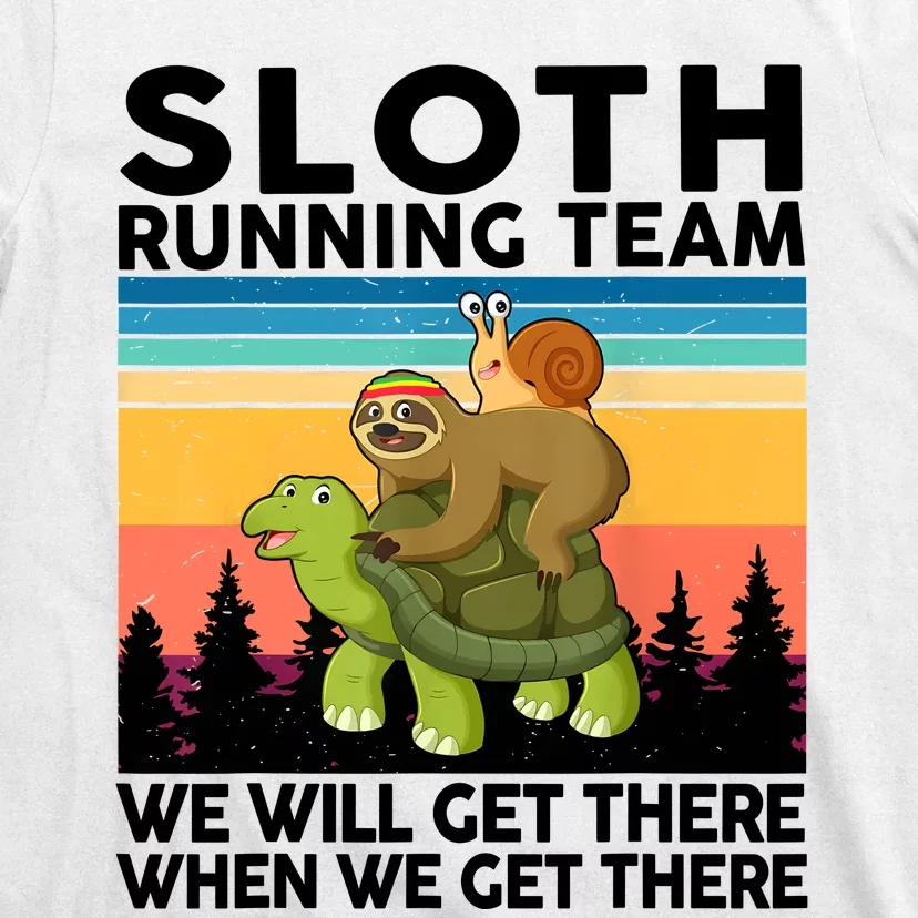 Sloth Running Team Women Men Gift Funny Running T-Shirt