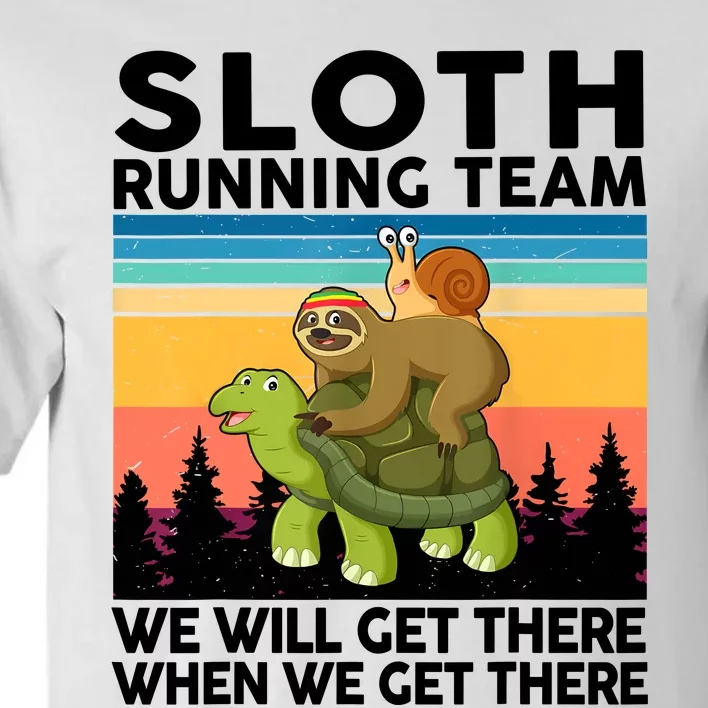 Sloth Running Team Women Men Gift Funny Running Tall T-Shirt