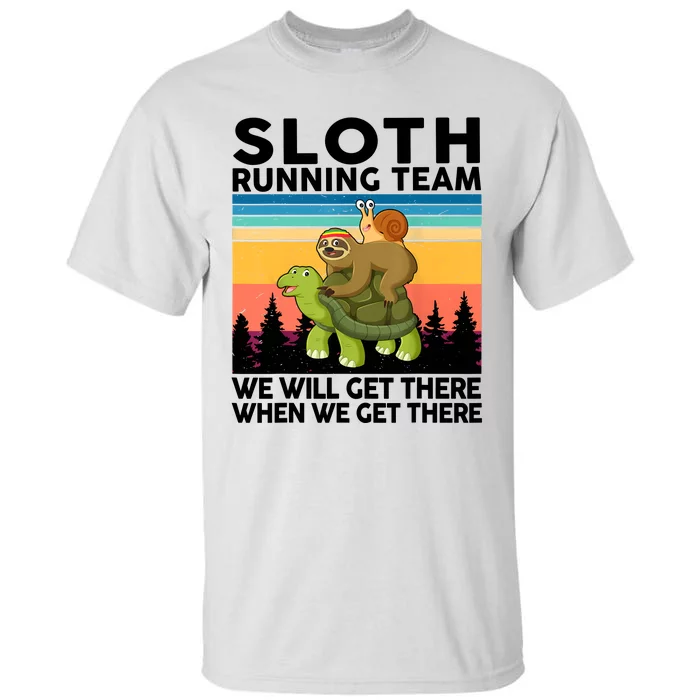 Sloth Running Team Women Men Gift Funny Running Tall T-Shirt