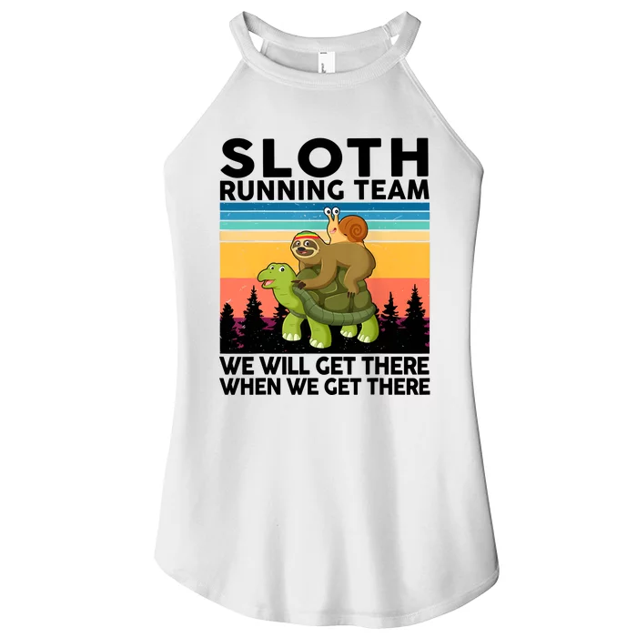 Sloth Running Team Women Men Gift Funny Running Women’s Perfect Tri Rocker Tank