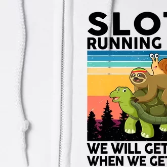 Sloth Running Team Women Men Gift Funny Running Full Zip Hoodie