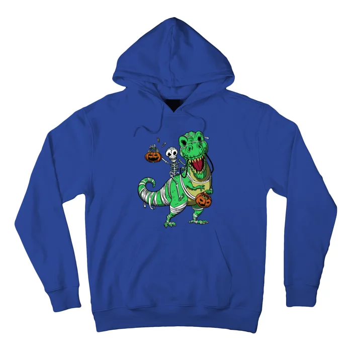 Skeleton Riding T Rex Dinosaur Halloween Funny Great Gift Hoodie