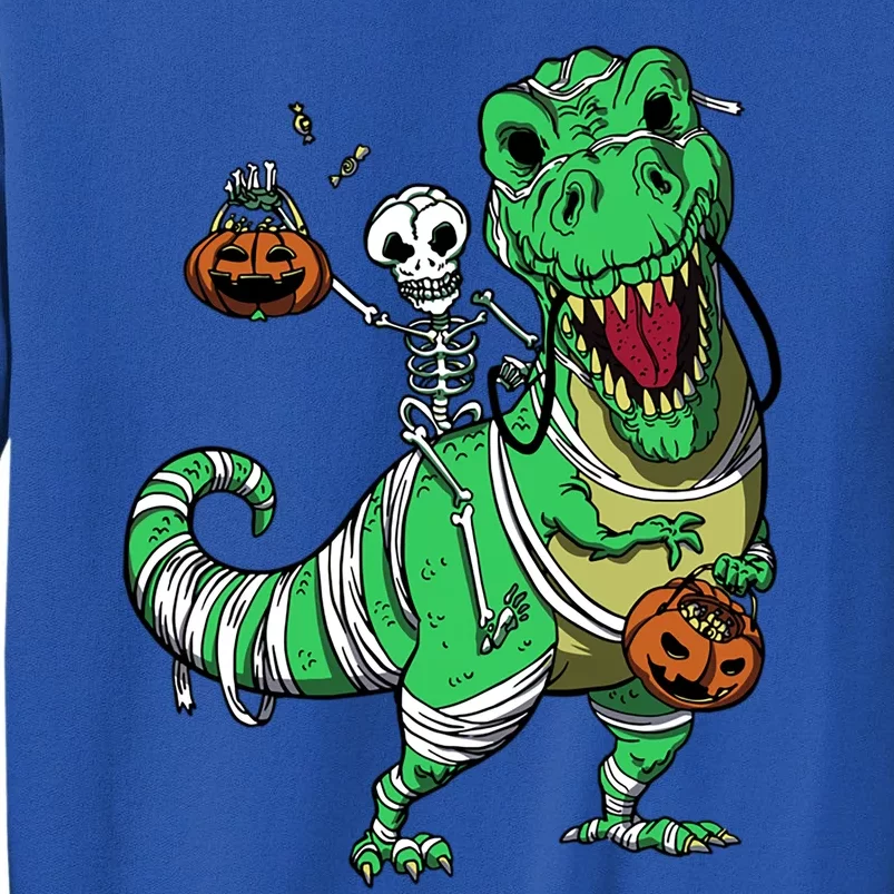 Skeleton Riding T Rex Dinosaur Halloween Funny Great Gift Sweatshirt