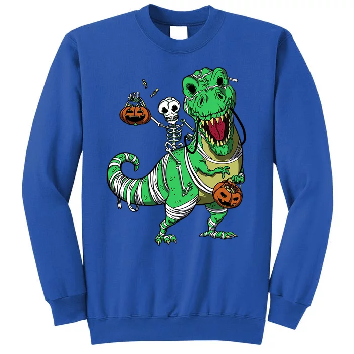 Skeleton Riding T Rex Dinosaur Halloween Funny Great Gift Sweatshirt