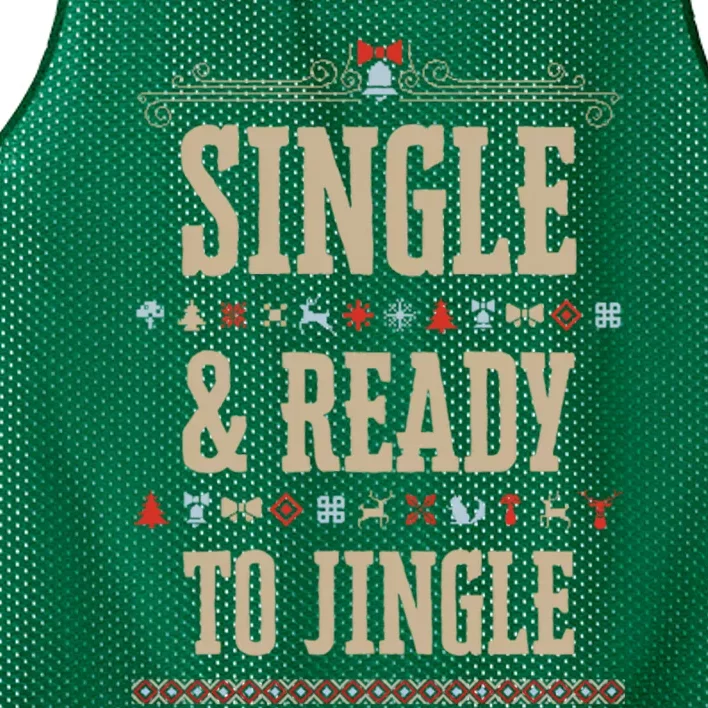 Single & Ready To Jingle Chrismas Mesh Reversible Basketball Jersey Tank