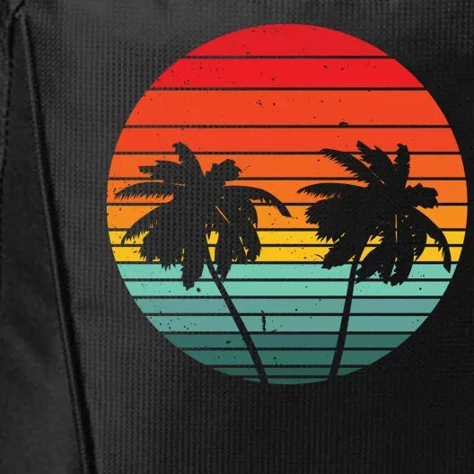 Summer Retro Tropical Sunset City Backpack