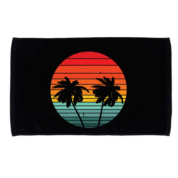 Summer Retro Tropical Sunset Microfiber Hand Towel