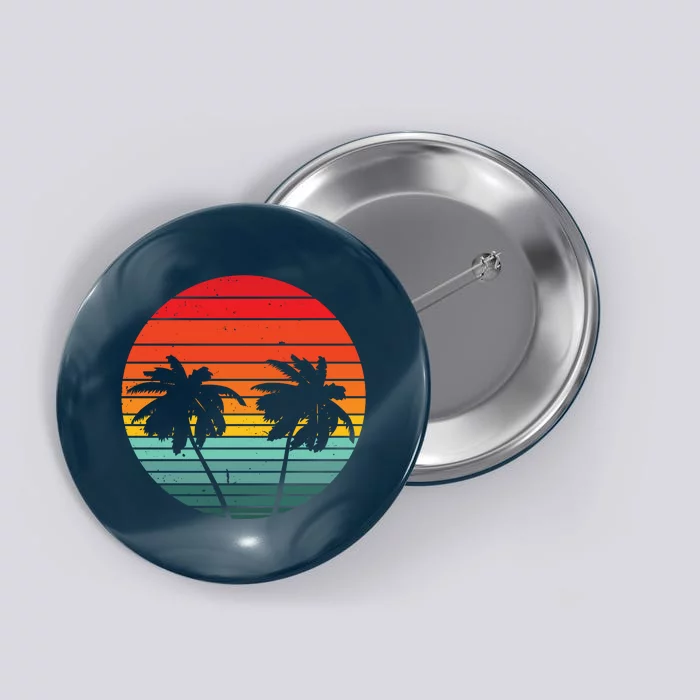 Summer Retro Tropical Sunset Button