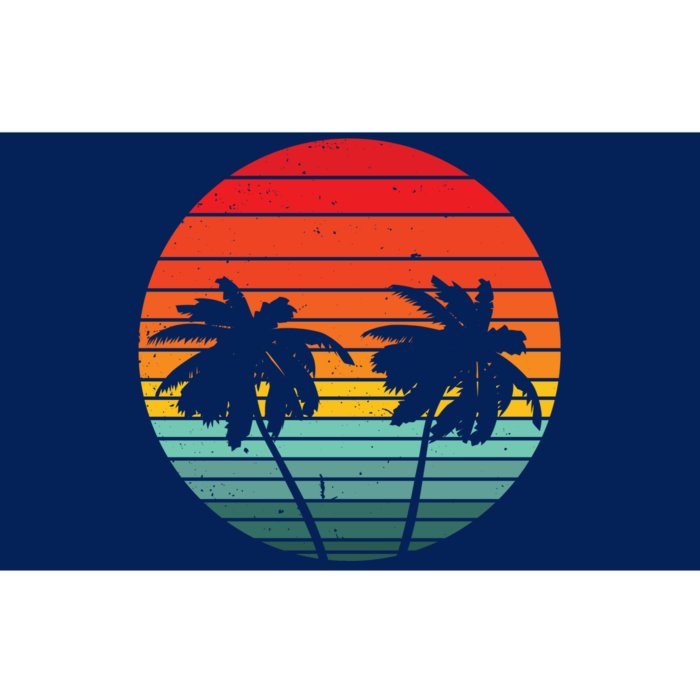 Summer Retro Tropical Sunset Bumper Sticker