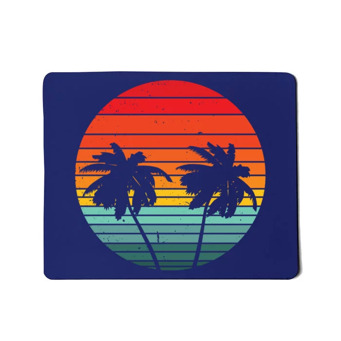 Summer Retro Tropical Sunset Mousepad