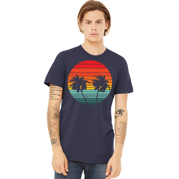 Summer Retro Tropical Sunset Premium T-Shirt