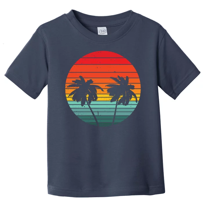 Summer Retro Tropical Sunset Toddler T-Shirt