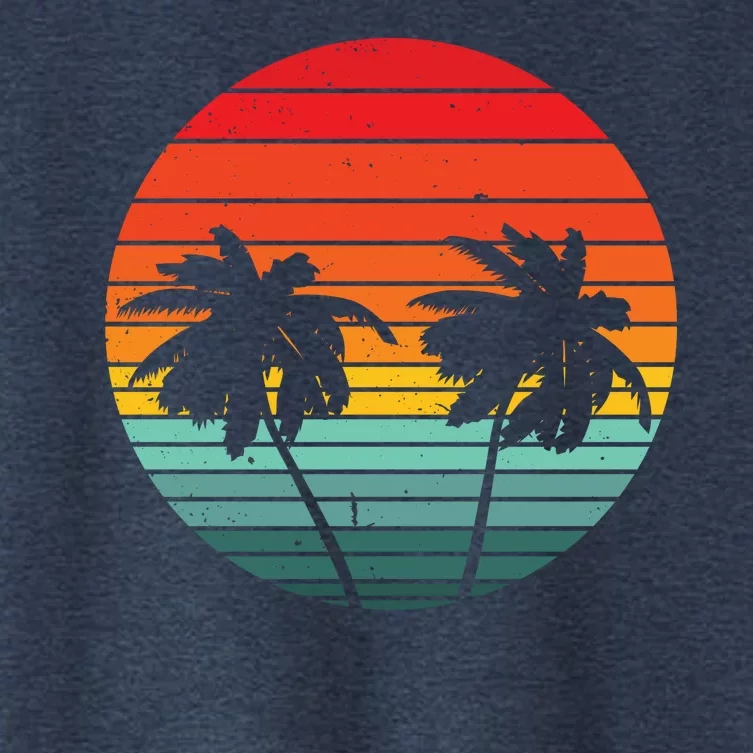 Summer Retro Tropical Sunset Women's Crop Top Tee