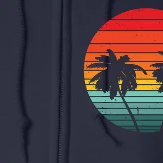 Summer Retro Tropical Sunset Full Zip Hoodie