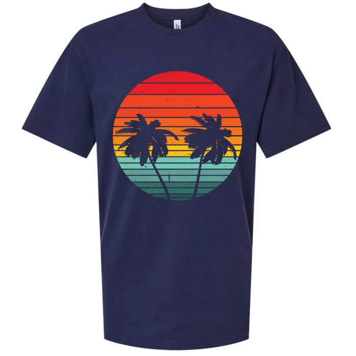 Summer Retro Tropical Sunset Sueded Cloud Jersey T-Shirt