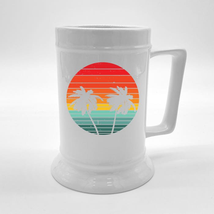 Summer Retro Tropical Sunset Front & Back Beer Stein