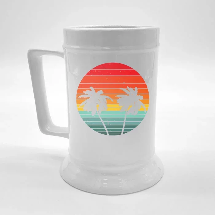 Summer Retro Tropical Sunset Front & Back Beer Stein