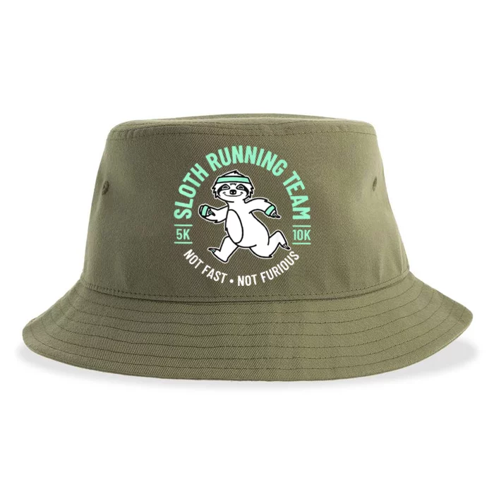 Sloth Running Team Not Fast Not Furious Sustainable Bucket Hat