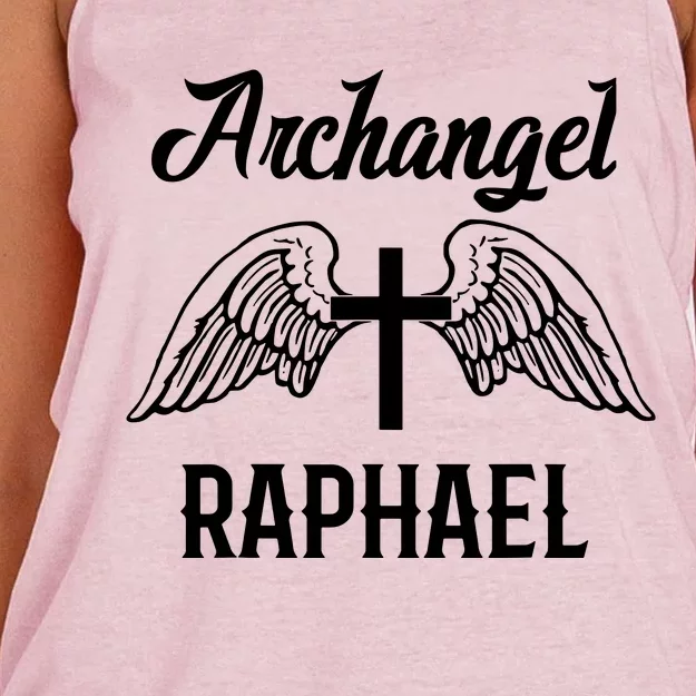 Saint Raphael The Archangel Traditional Catholic Prayer Women's Knotted Racerback Tank