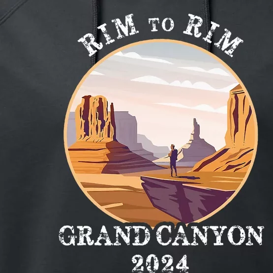 South Rim To North Rim Grand Canyon National Park Hiking Performance Fleece Hoodie