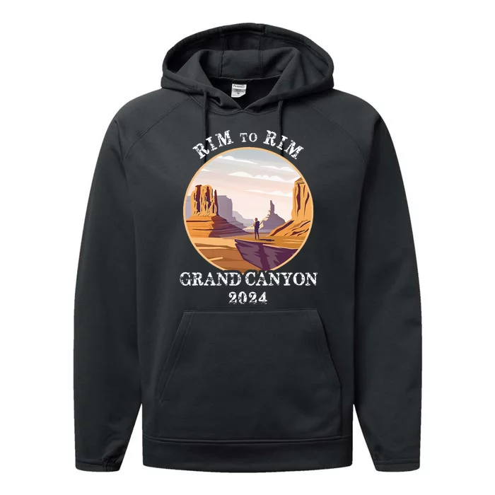 South Rim To North Rim Grand Canyon National Park Hiking Performance Fleece Hoodie